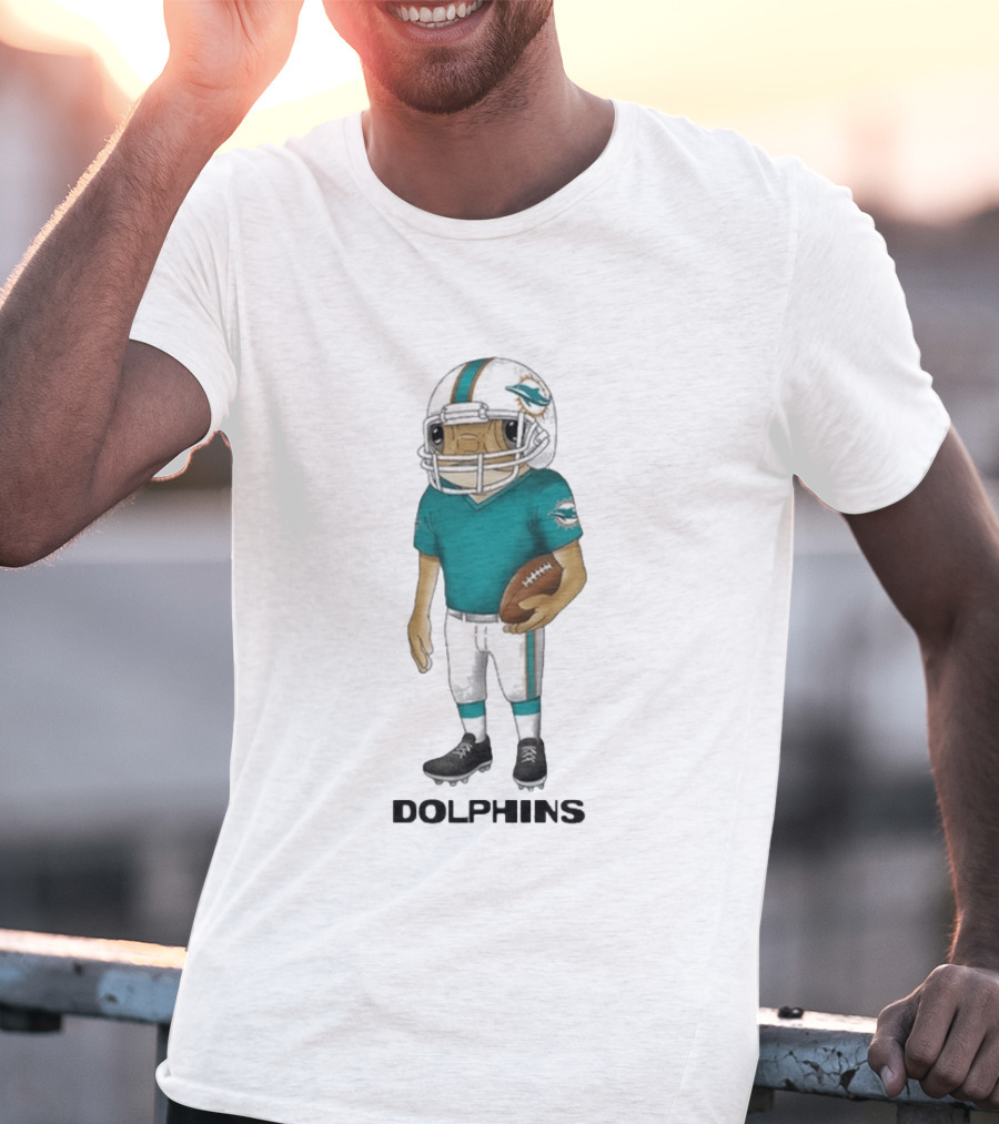 Bad Bunny Miami Dolphins Football Helmet Player Concho T-Shirt