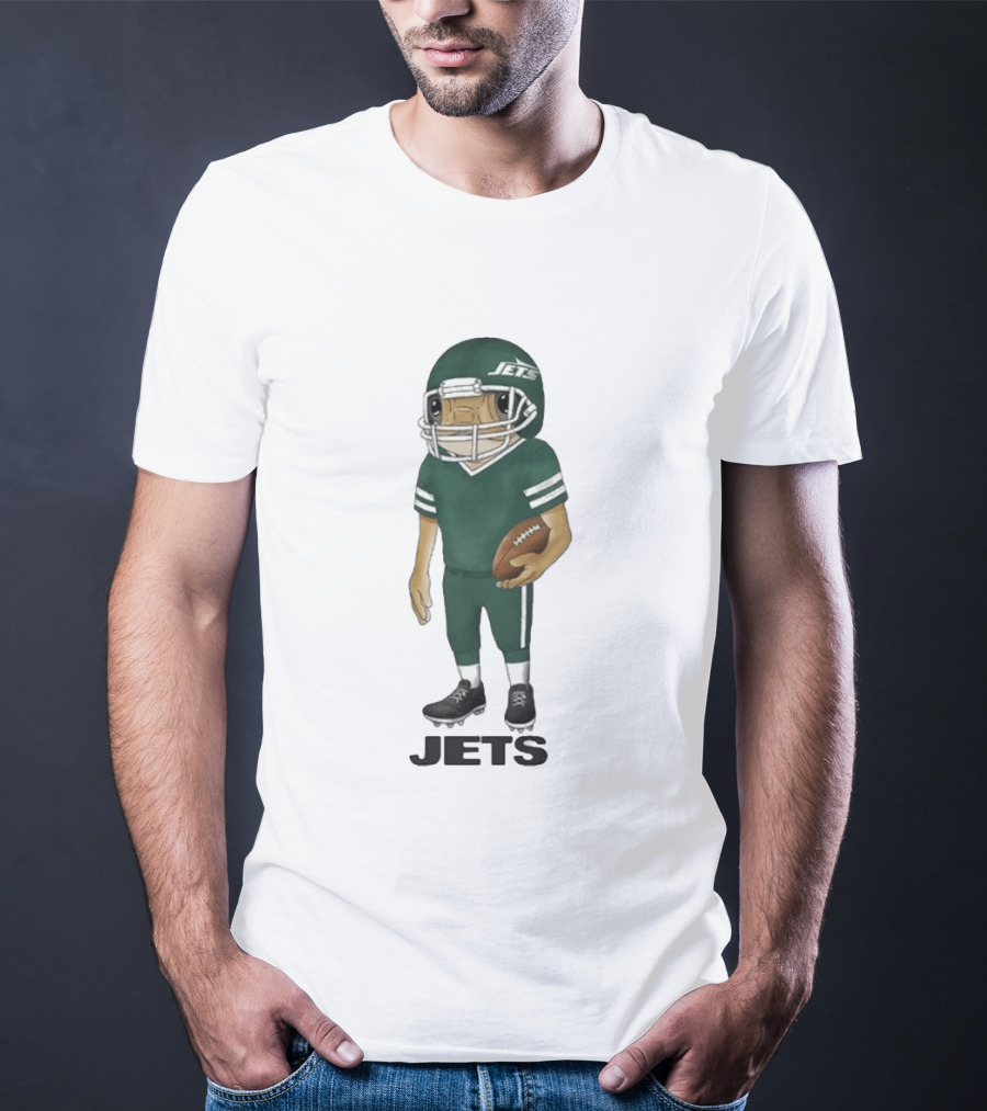 Bad Bunny New York Jets Cartoon Football Player T-Shirt