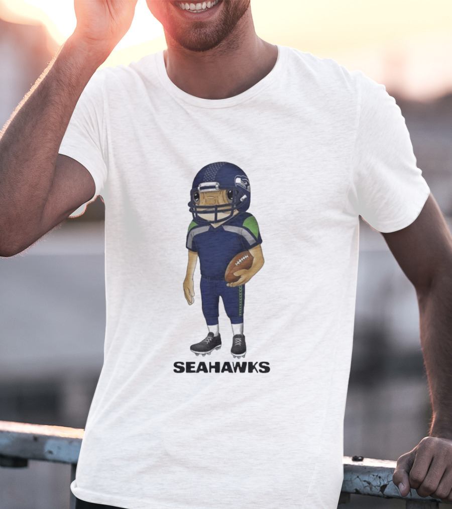 Bad Bunny Seattle Seahawks Concho Helmet Seahawks Football Player T-Shirt