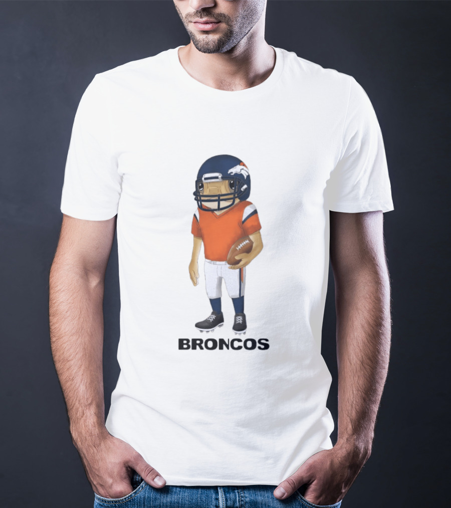 Bad Bunny X Denver Broncos Concho Collaboration Football Player T-Shirt