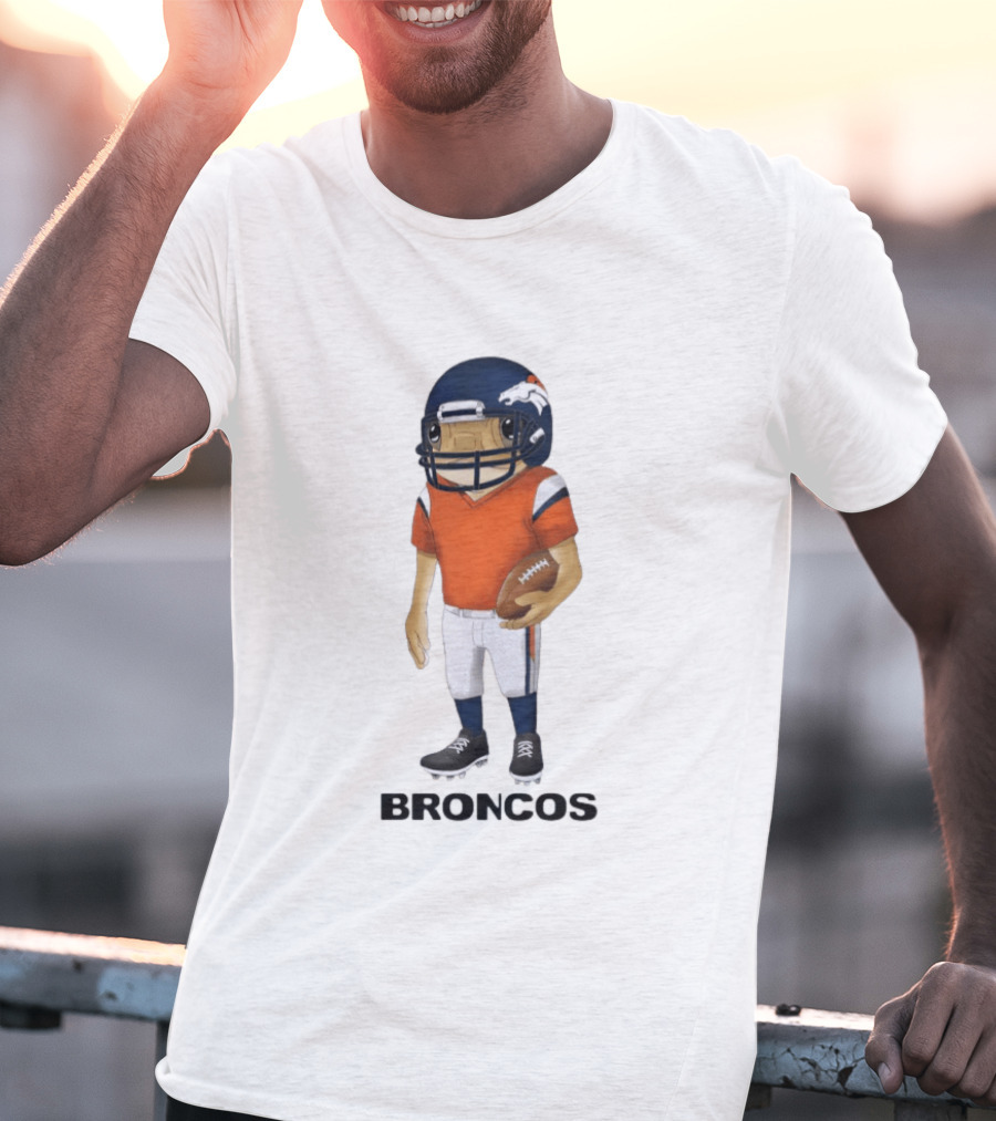Bad Bunny X Denver Broncos Concho Collaboration Football Player T-Shirt