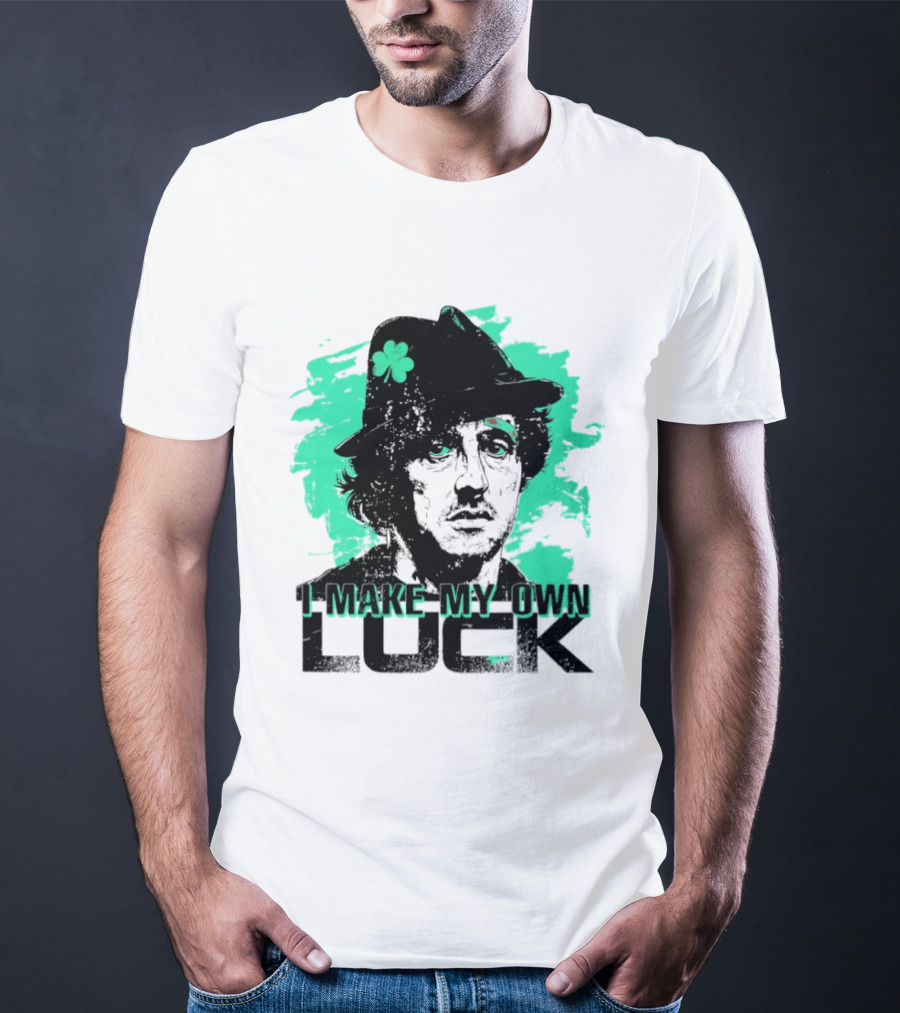 I Make My Own Luck Shamrock Hat Rocky T-Shirt