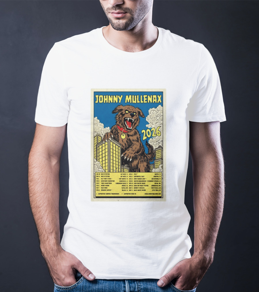 Johnny Mullenax 2026 Tour Monster Austin Key West Houston Jacksonville San Diego Savannah Springfield Sutton T-Shirt