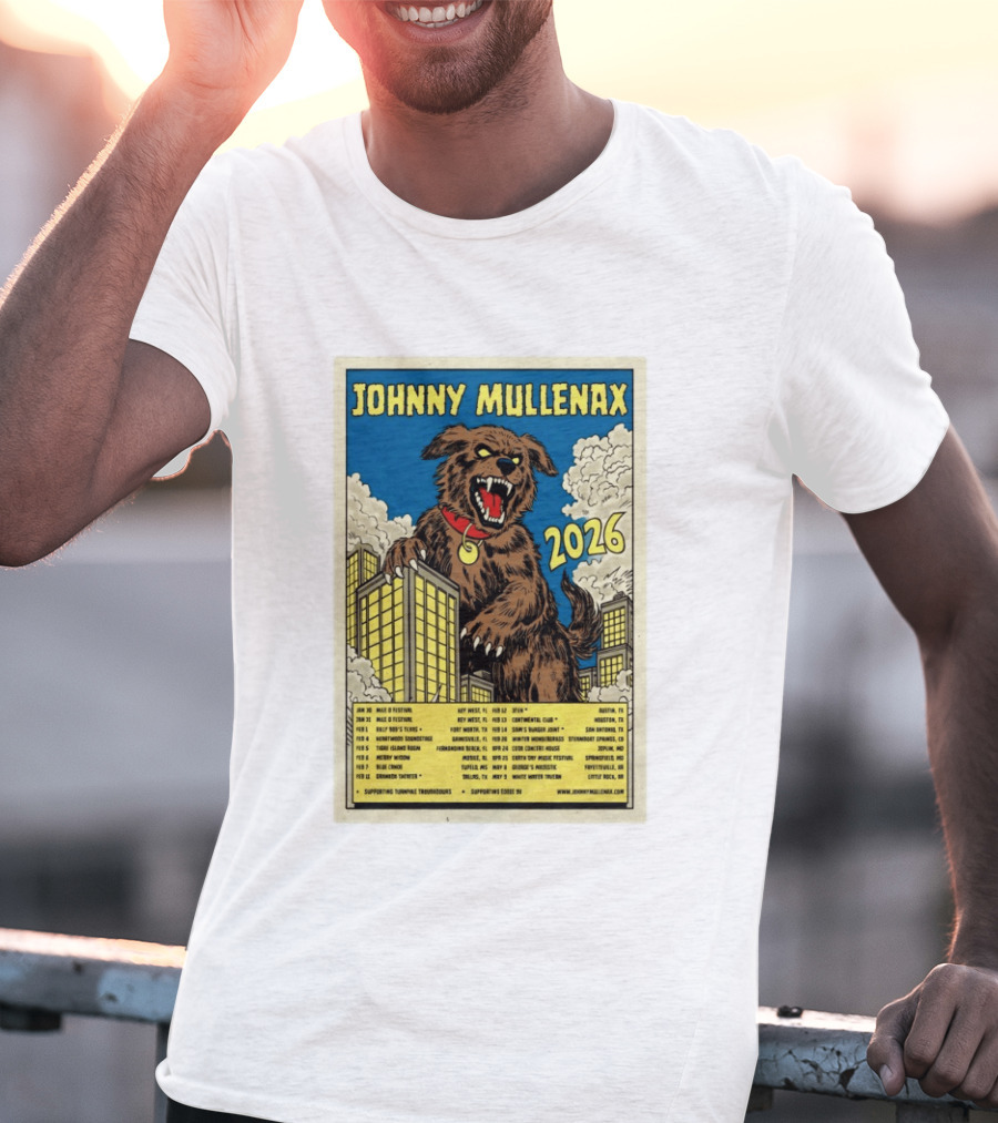 Johnny Mullenax 2026 Tour Monster Austin Key West Houston Jacksonville San Diego Savannah Springfield Sutton T-Shirt