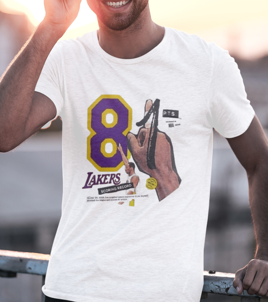 Los Angeles Lakers 81 Points Scoring Record Kobe Bryant 20th Anniversary T-Shirt