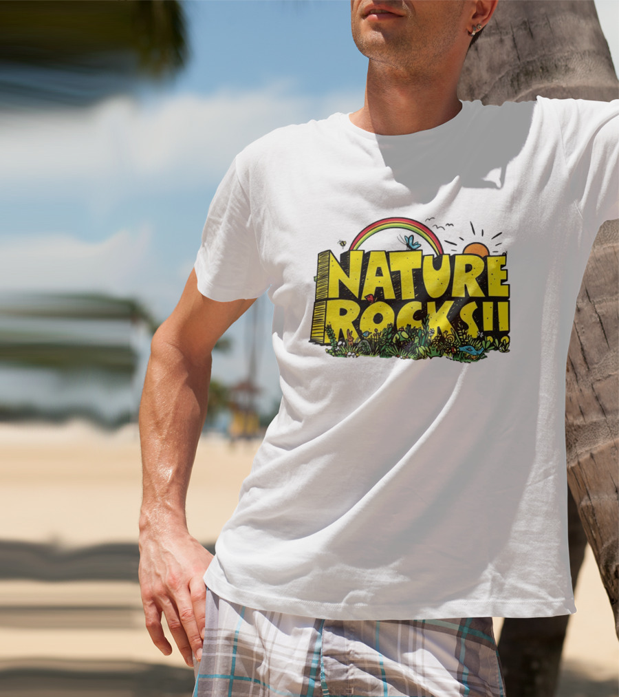 Nature Rocks Rainbow Sun Animals Plants T-Shirt