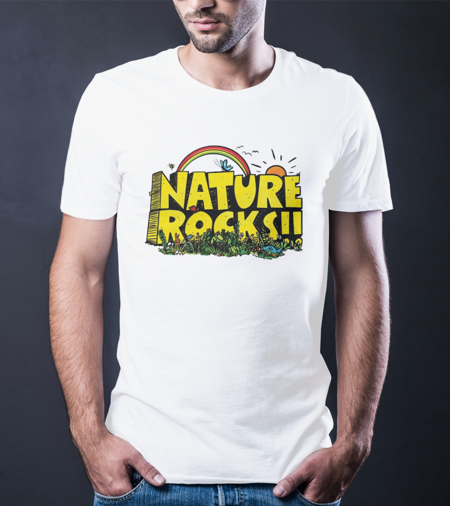 Nature Rocks Rainbow Sun Animals Plants T-Shirt