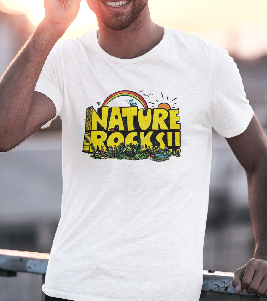 Nature Rocks Rainbow Sun Animals Plants T-Shirt