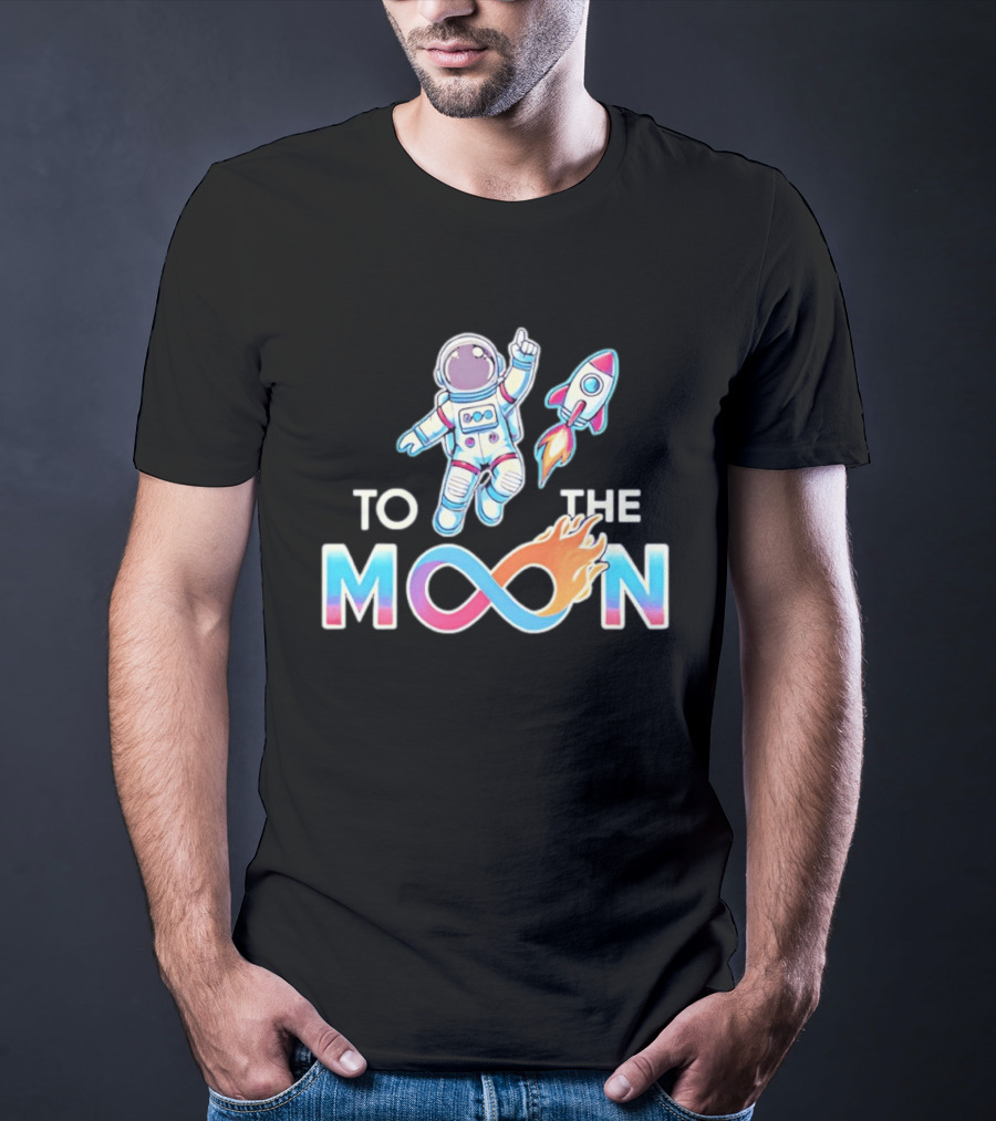 Astronaut Infinity Journey To The Moon With Rocket Flame T-Shirt