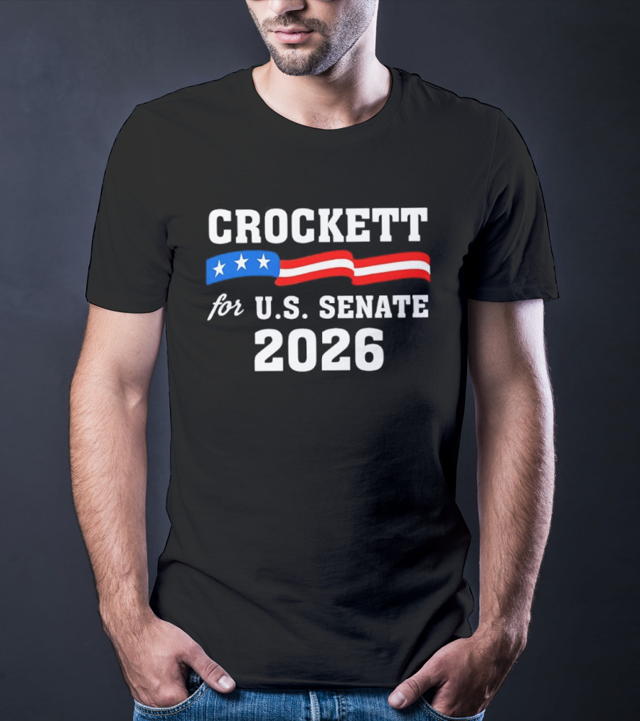Crockett For U.S. Senate 2026 Stars And Stripes Campaign T-Shirt