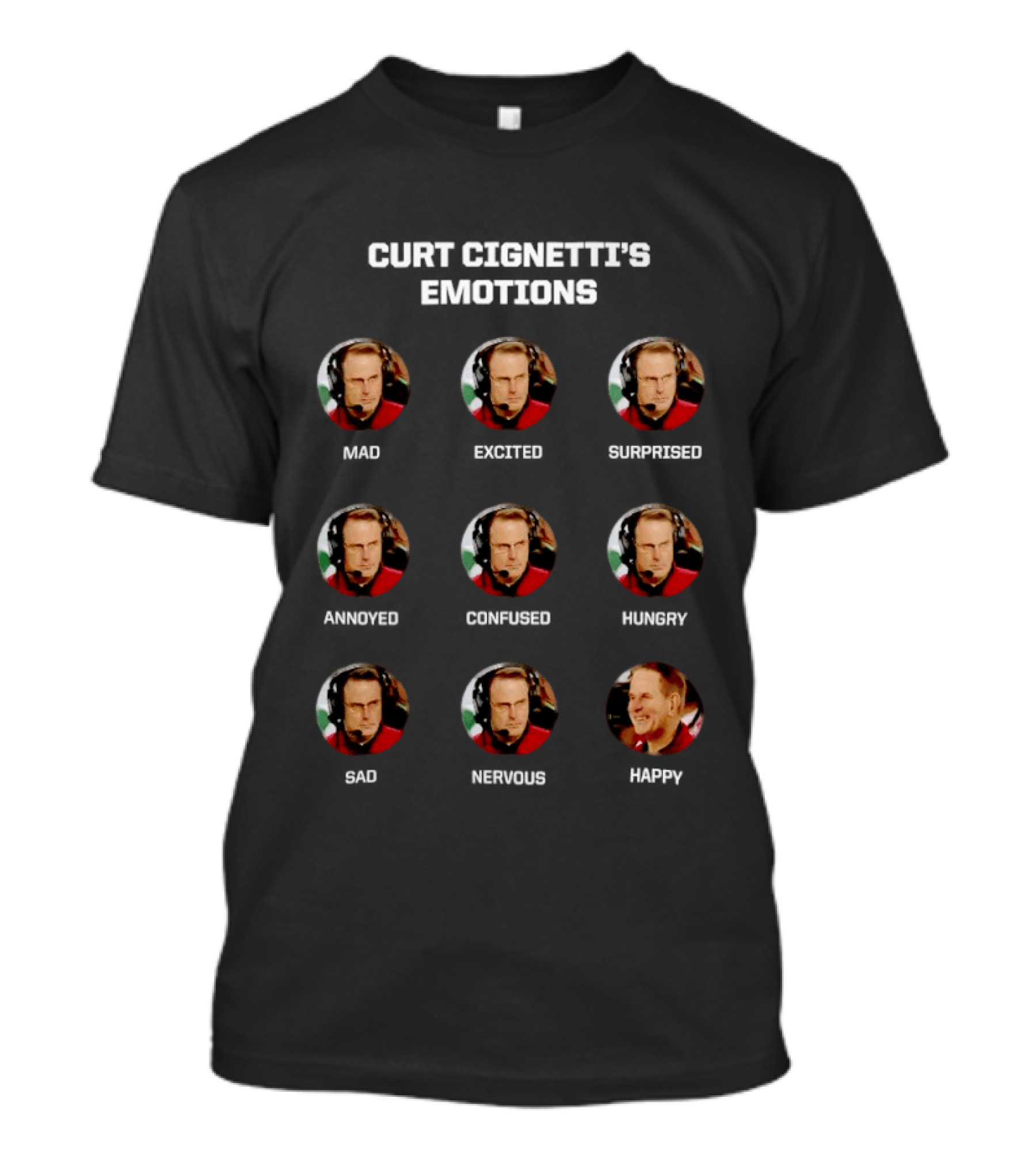 Curt Cignetti Many Faces Mad Surprised Annoyed Emotions T-Shirt