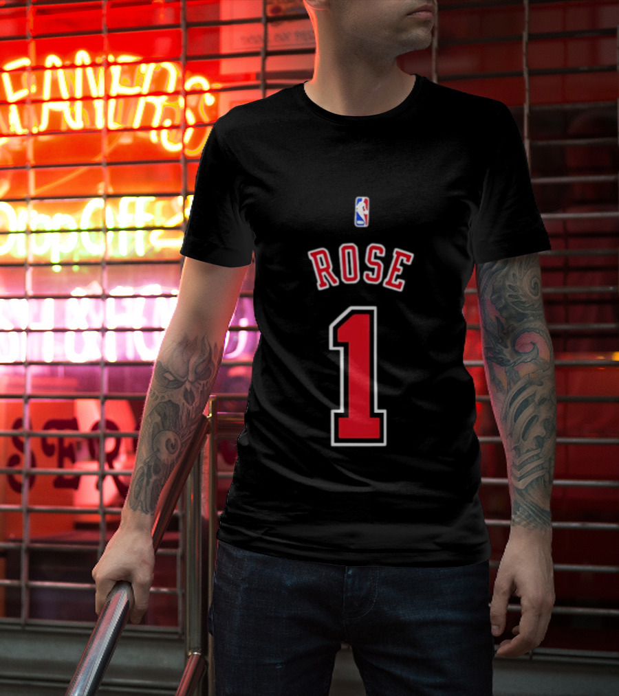 Rose #1 NBA Chicago Bulls Derrick Basketball T-Shirt