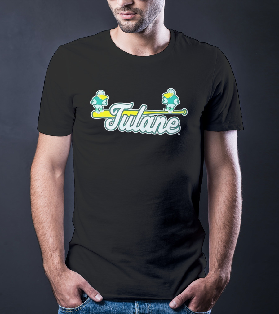 Tulane Green Wave Baseball Team Bat Spirit T-Shirt