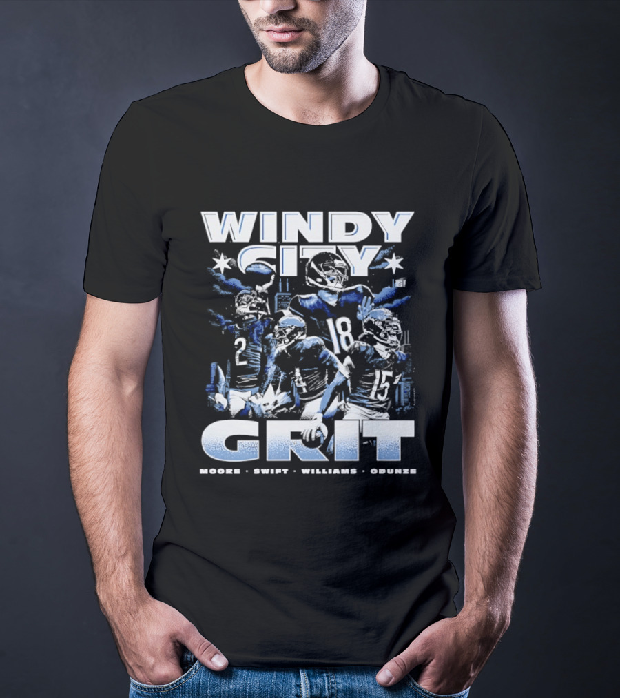 Windy City Grit Moore Swift Williams Odunze Chicago Legends T-Shirt