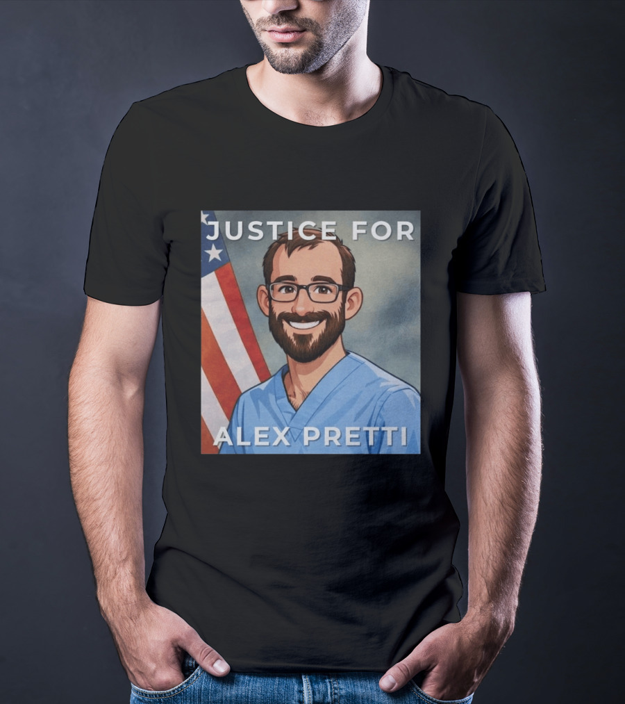 Justice For Alex Pretti Human Rights Protest Flag T-Shirt