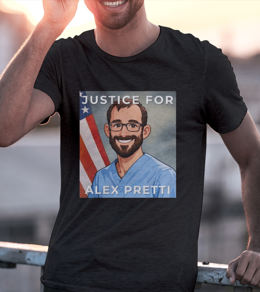 Justice For Alex Pretti Human Rights Protest Flag T-Shirt