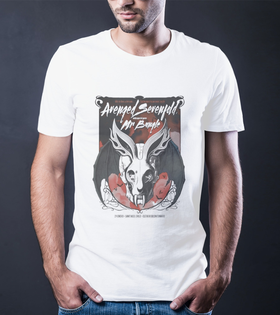 Avenged Sevenfold Mr Bungle North American Tour 2026 Bat Skull T-Shirt