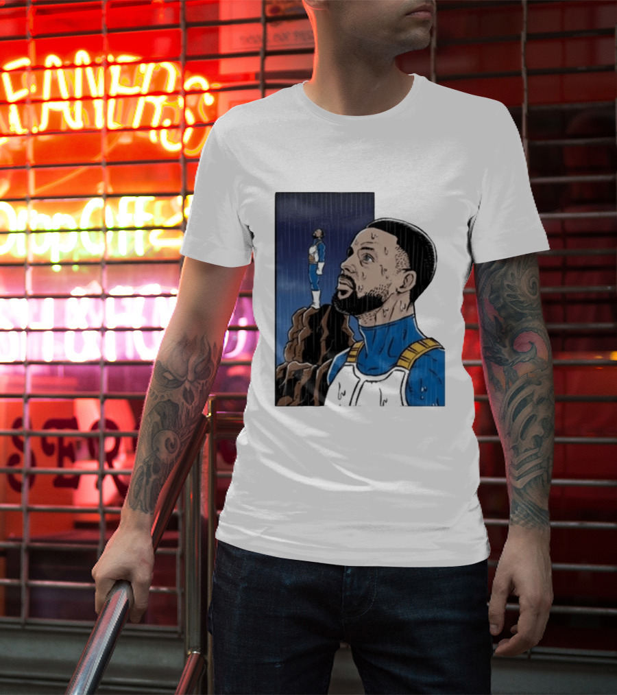Dragon Ball Z Stephen Curry Vegeta Rainy Day Crossover T-Shirt