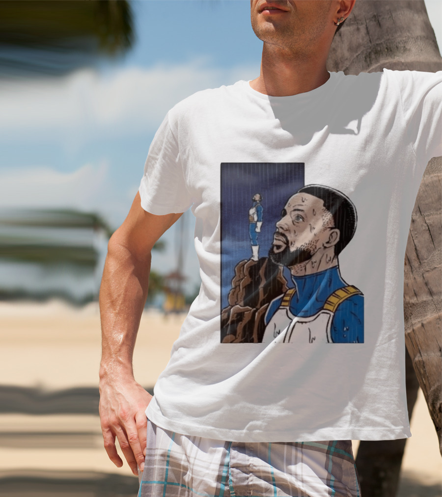Dragon Ball Z Stephen Curry Vegeta Rainy Day Crossover T-Shirt