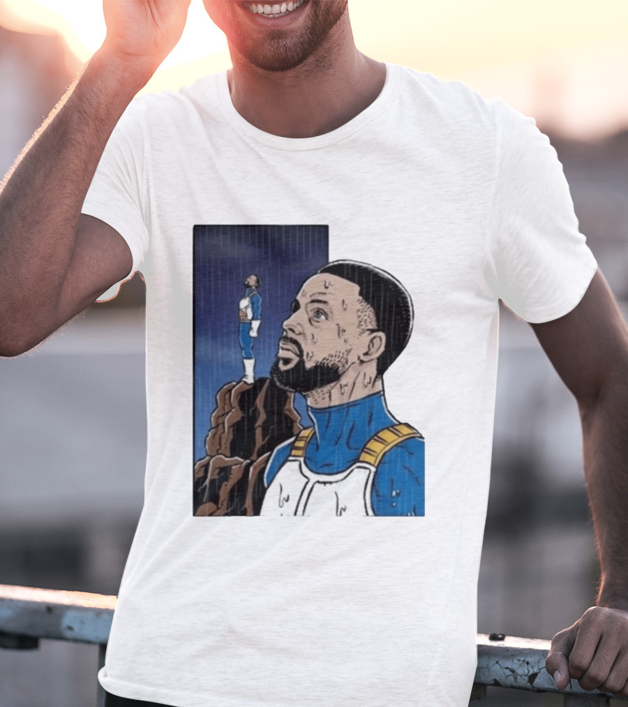 Dragon Ball Z Stephen Curry Vegeta Rainy Day Crossover T-Shirt