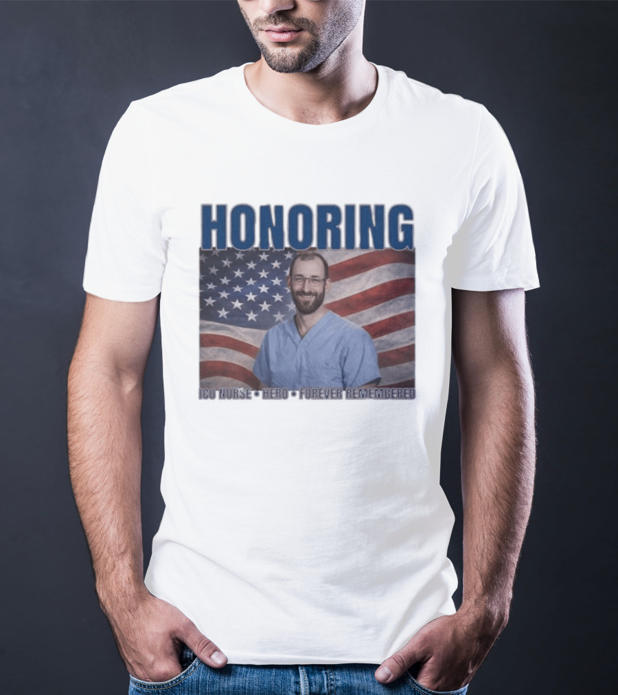 Honoring ICU Nurse Hero Forever Remembered American Flag T-Shirt