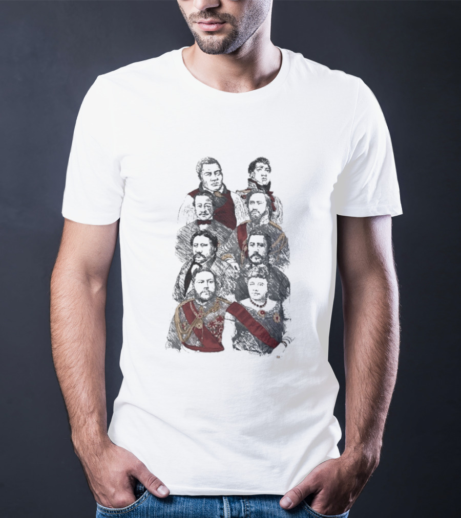 Fitted Hawaii Queen Album Cover Parody Sitting On A Throne Of Gold T-Shirt