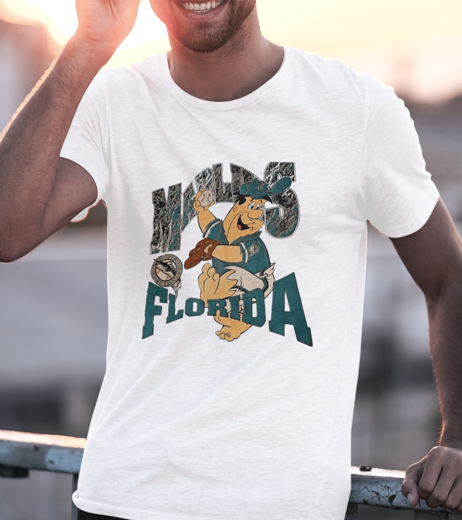 Florida Marlins The Flintstones Crossover Baseball T-Shirt