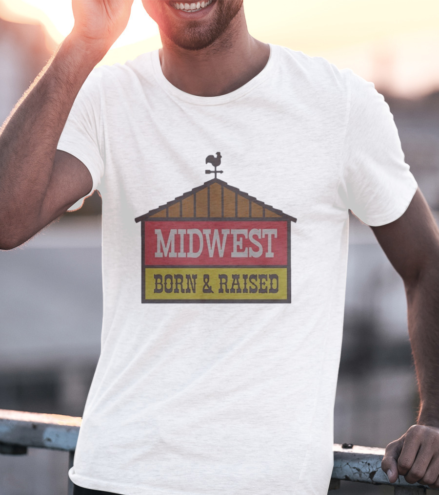 Midwest Born And Raised Weather Vane Symbol United State Of Indiana T-Shirt