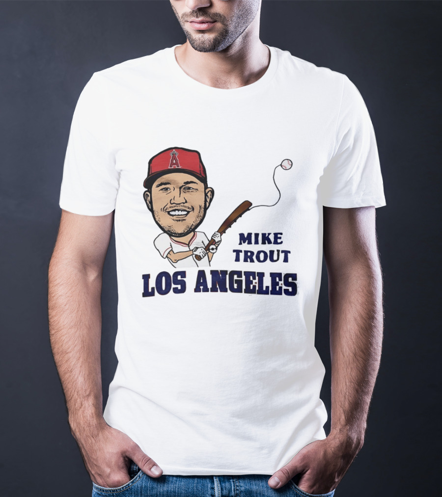 Mike Trout Los Angeles Angels Baseball Caricature T-Shirt