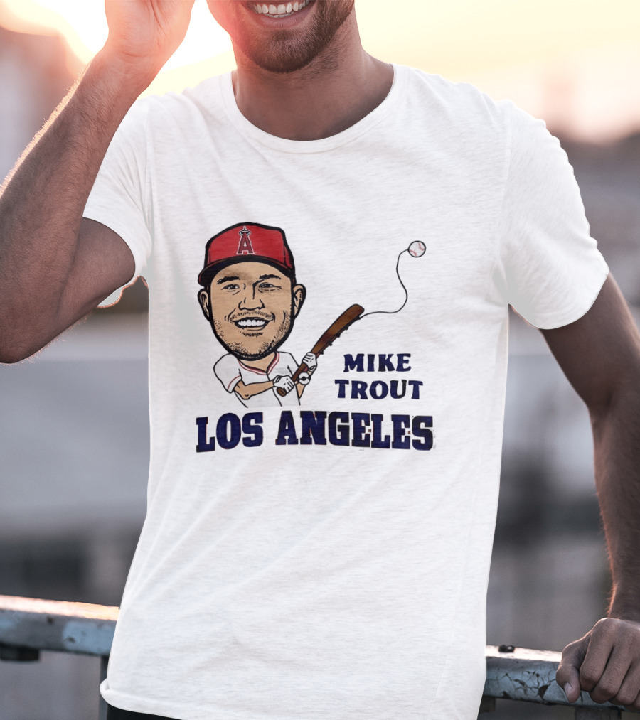 Mike Trout Los Angeles Angels Baseball Caricature T-Shirt