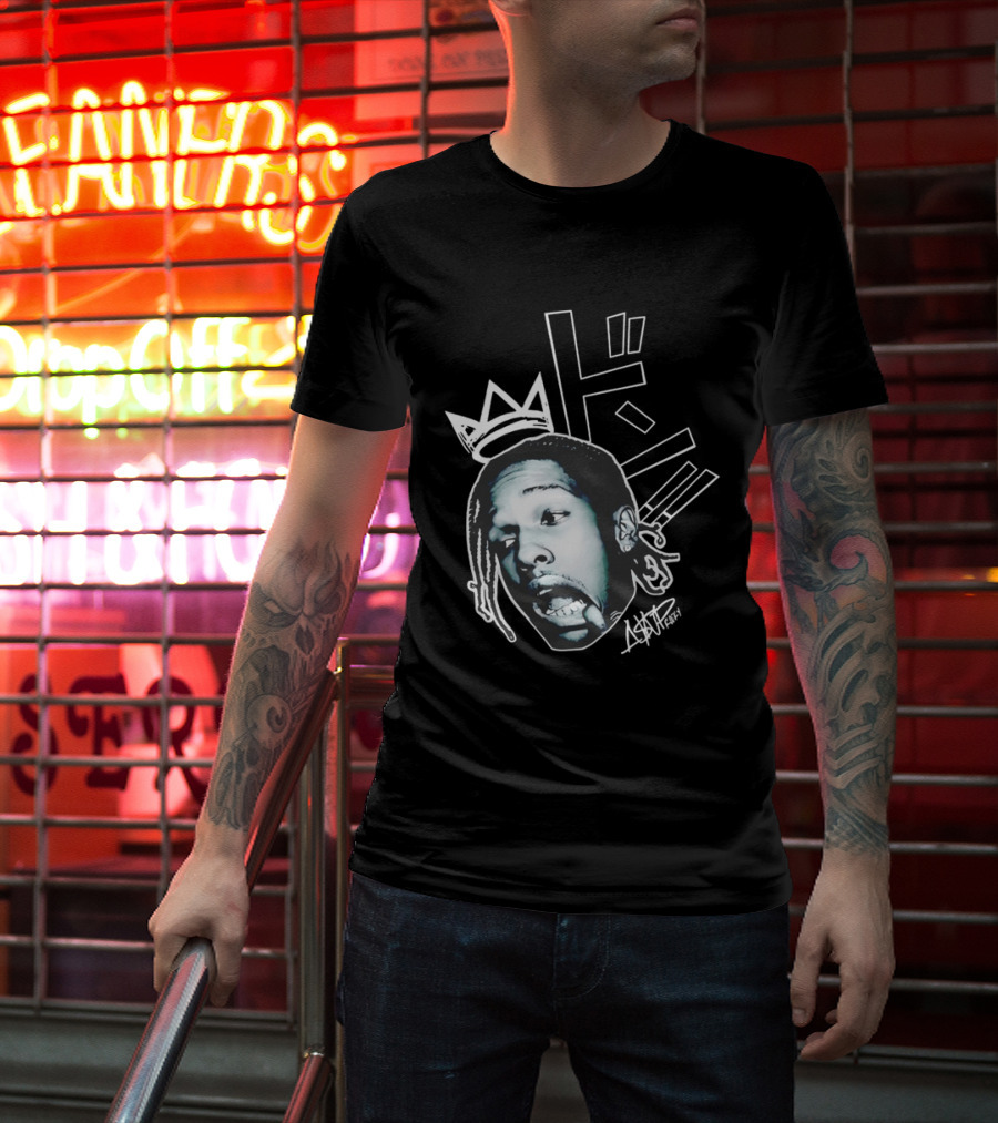 ASAP Rocky VI Big Head Crown Graphic Japan Text Signature T-Shirt