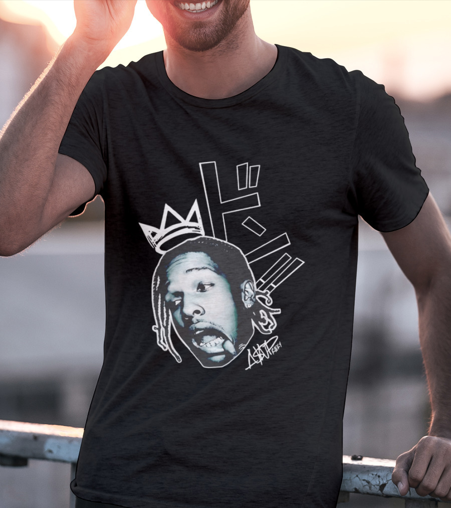 ASAP Rocky VI Big Head Crown Graphic Japan Text Signature T-Shirt