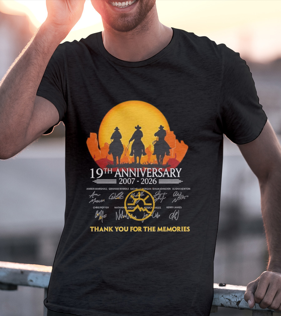 Heartland 19th Anniversary 2007 2026 Thank You For The Memories Cowboy T-Shirt
