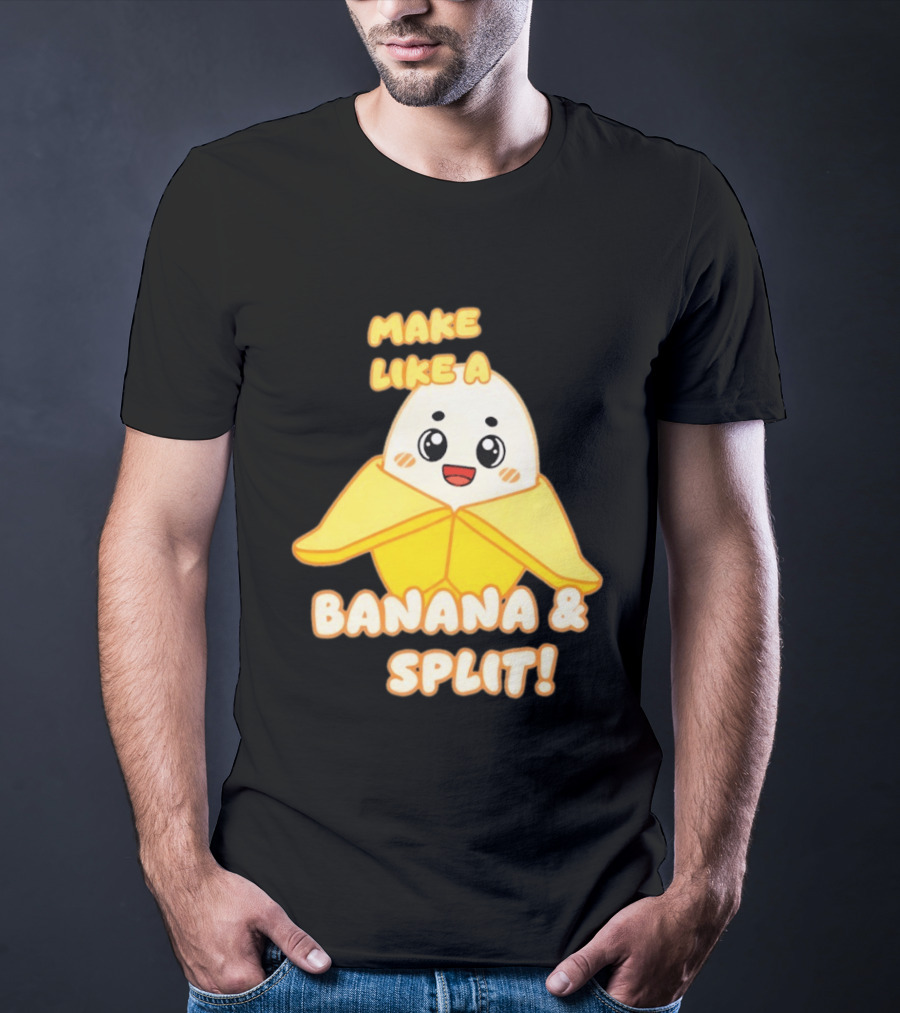 LankyBox Banany Make Like A Banana And Split Cute Cartoon T-Shirt