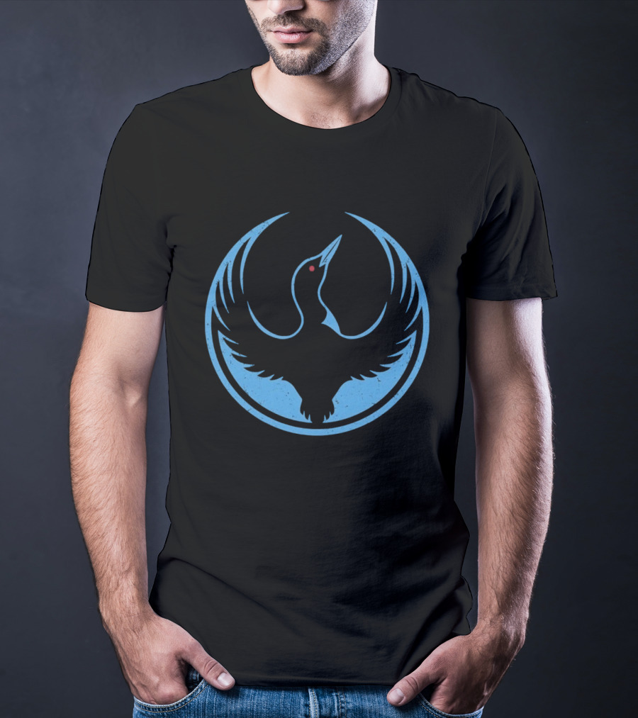 Minnesota Rebel Alliance Loon Symbol Blue Circular T-Shirt