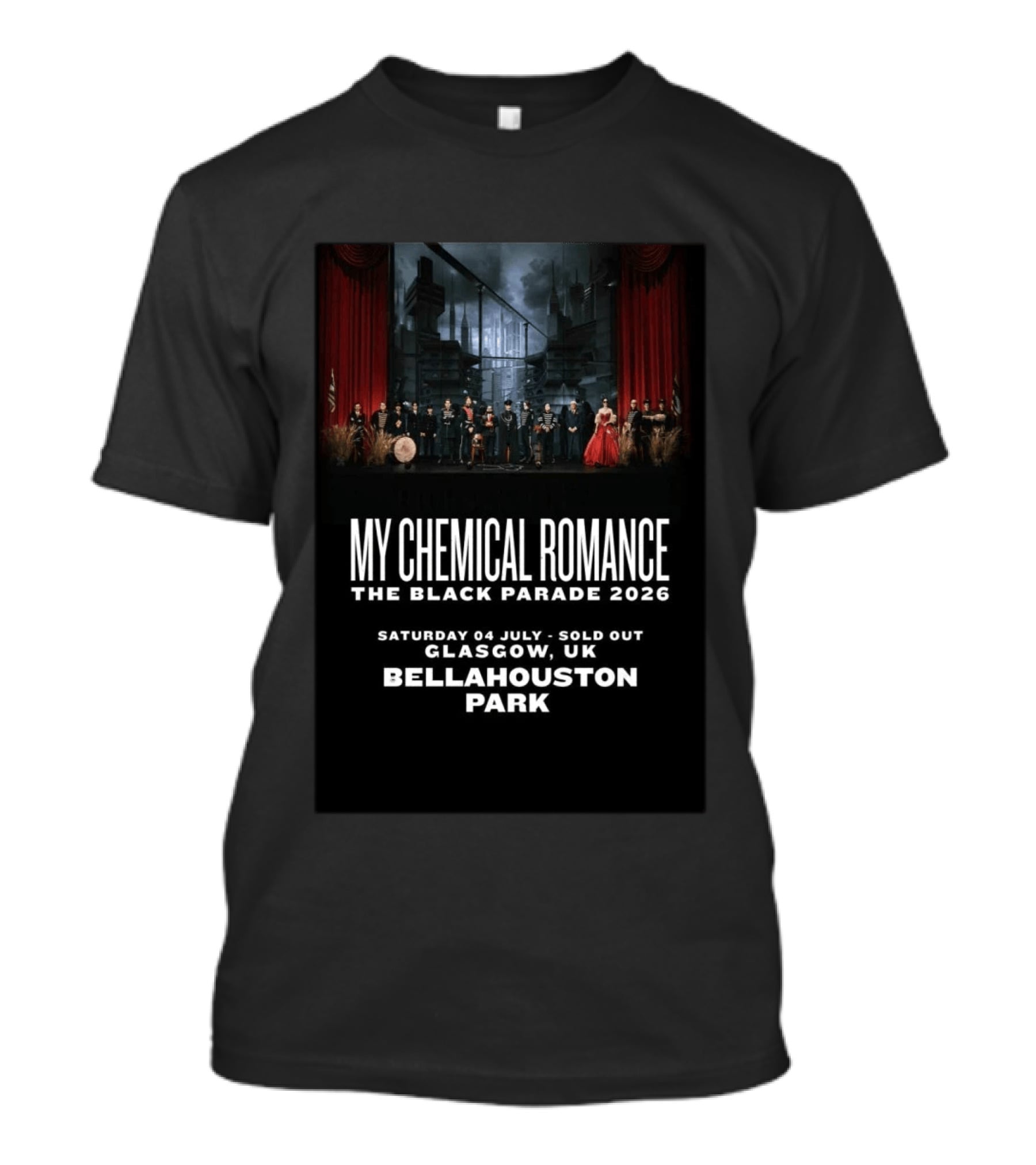 My Chemical Romance The Black Parade 2026 Saturday 04 July Sold Out Glasgow UK Bellahouston Park T-Shirt