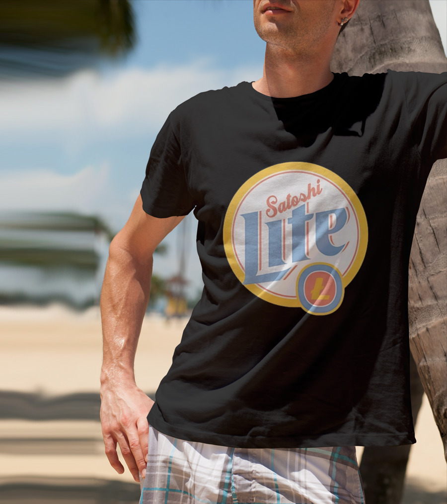 Satoshi Lite Cryptocurrency Logo Style With Litecoin T-Shirt