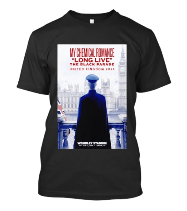 My Chemical Romance Long Live The Black Parade United Kingdom 2026 Wembley Stadium July 10 To 11 London UK T-Shirt