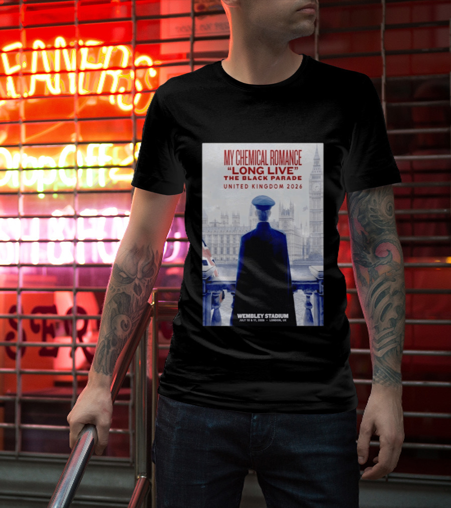 My Chemical Romance Long Live The Black Parade United Kingdom 2026 Wembley Stadium July 10 To 11 London UK T-Shirt