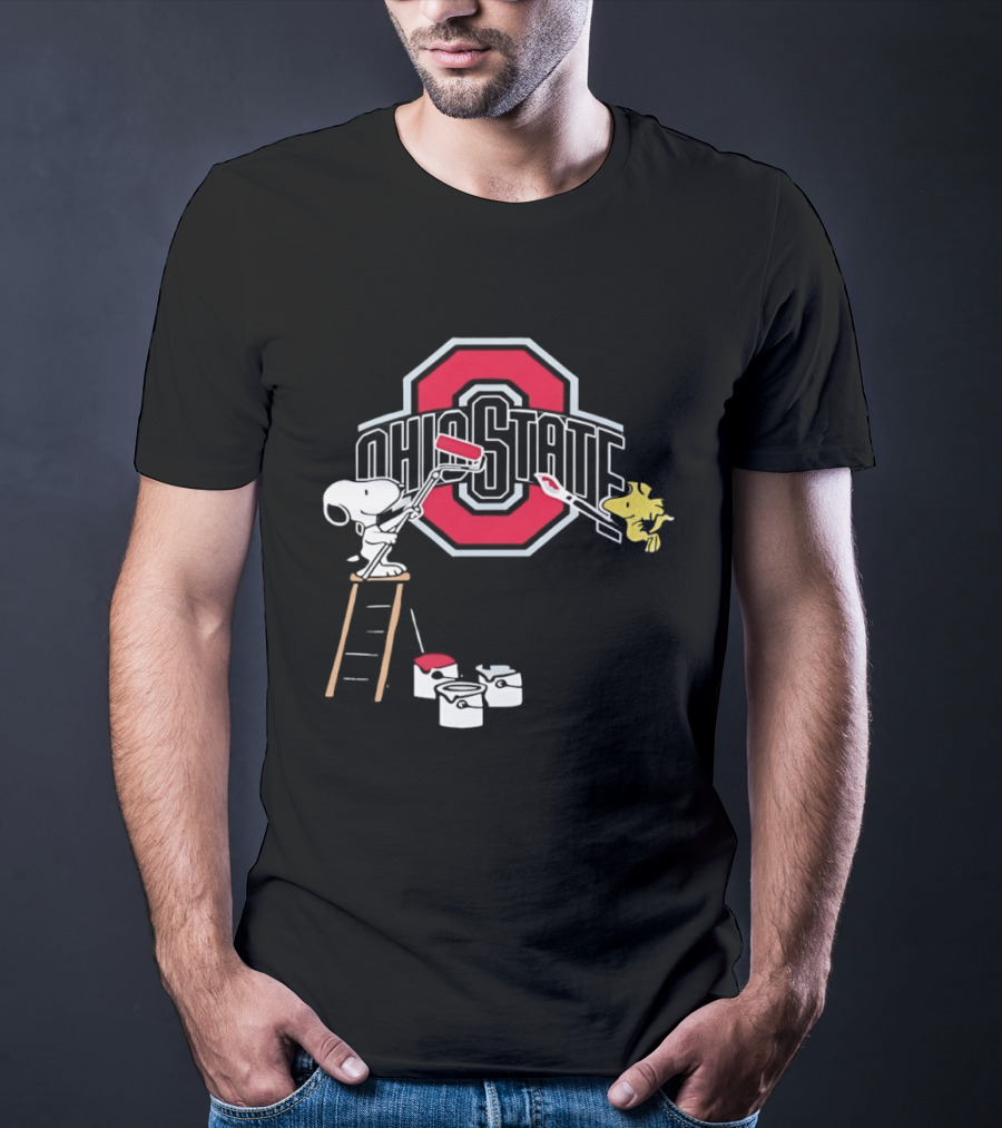 Snoopy Woodstock Ohio State Buckeyes Painting Adventure T-Shirt
