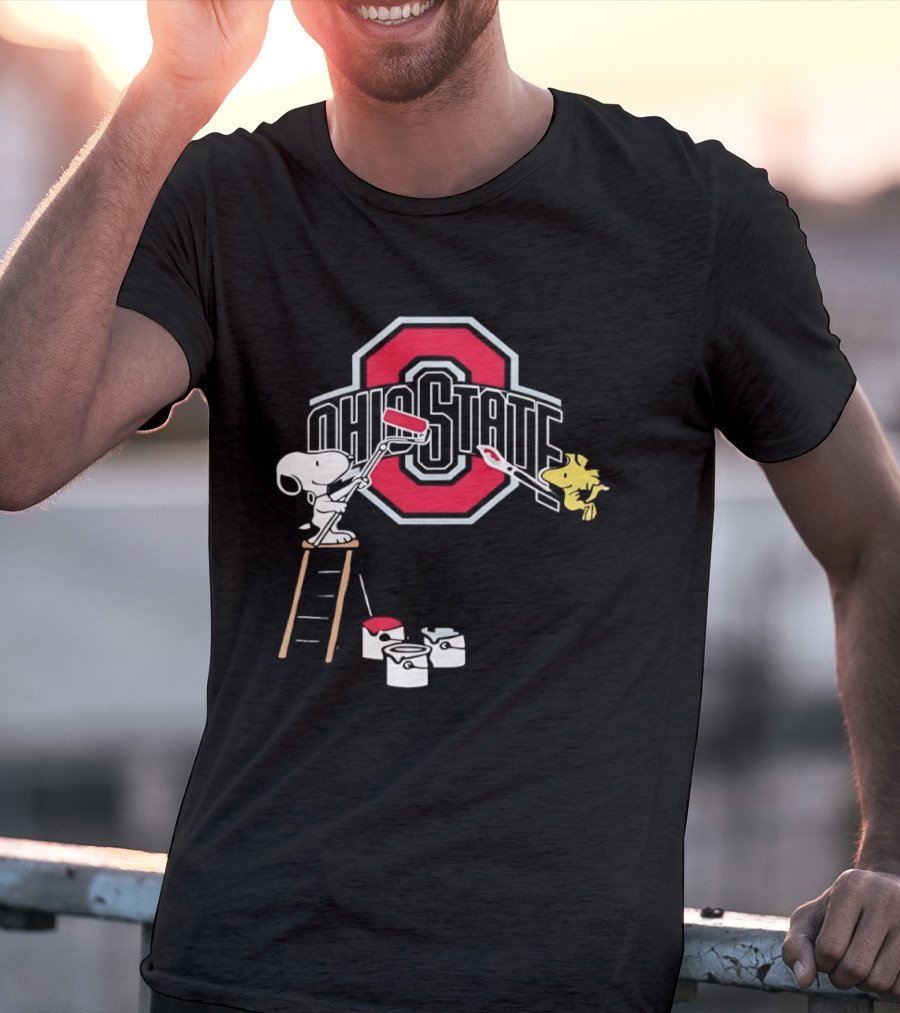 Snoopy Woodstock Ohio State Buckeyes Painting Adventure T-Shirt
