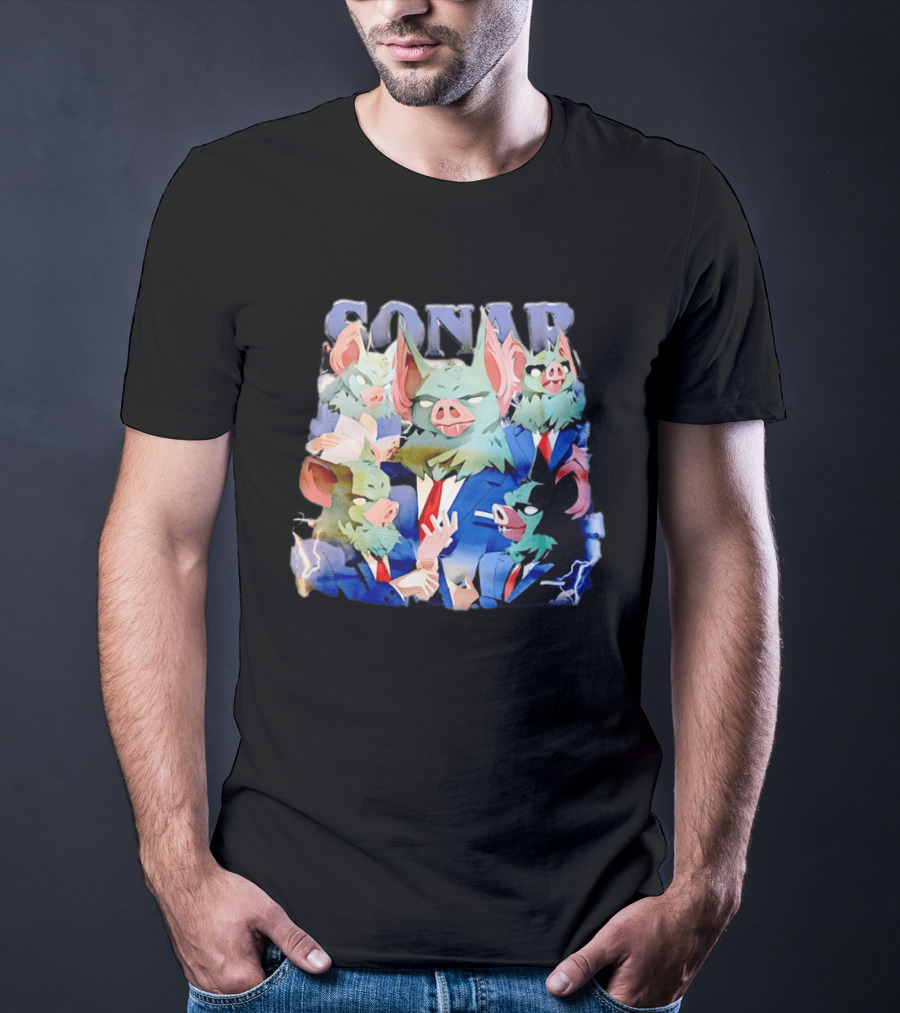 SONAR Dispatch Video Game Bat Characters Smoking Suits T-Shirt