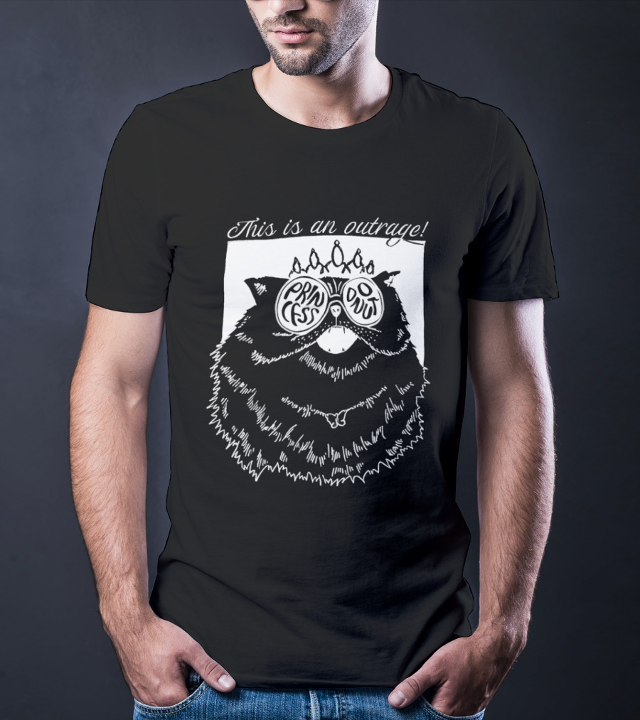 Princess Glasses Cat This Is An Outrage T-Shirt