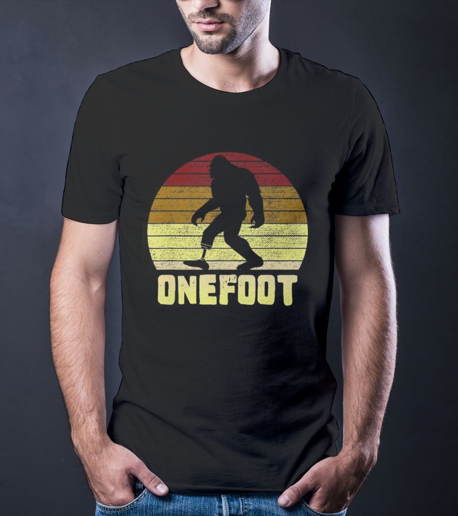 Bigfoot Artificial Leg Onefoot Silhouette Sunset T-Shirt