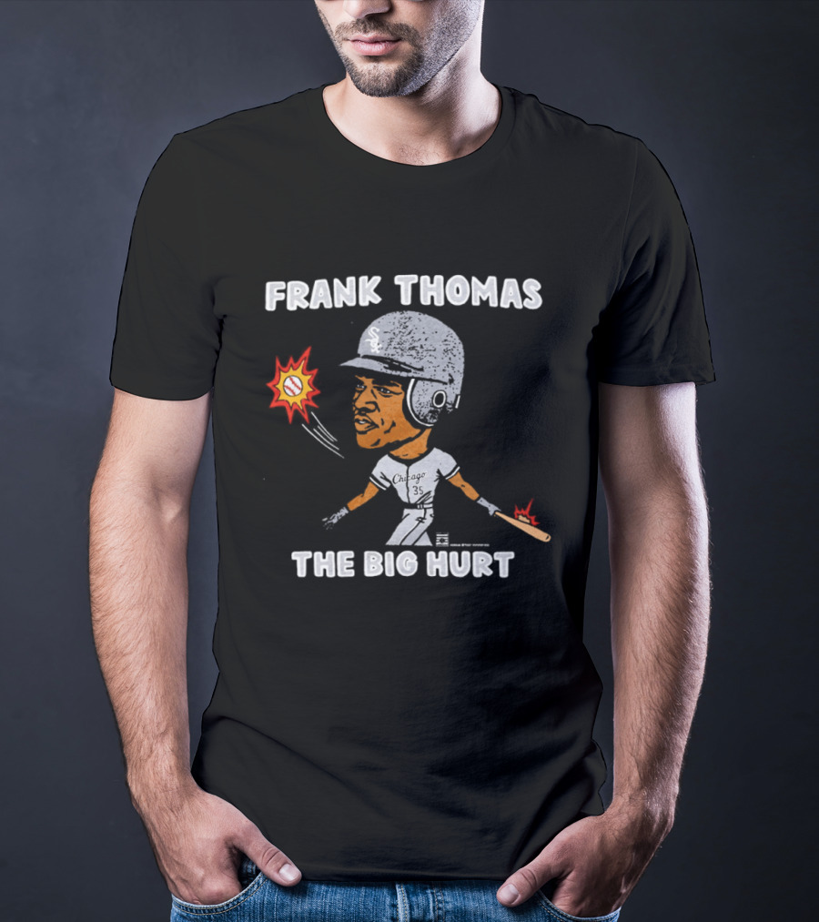 Frank Thomas The Big Hurt Chicago White Sox Baseball Cartoon T-Shirt
