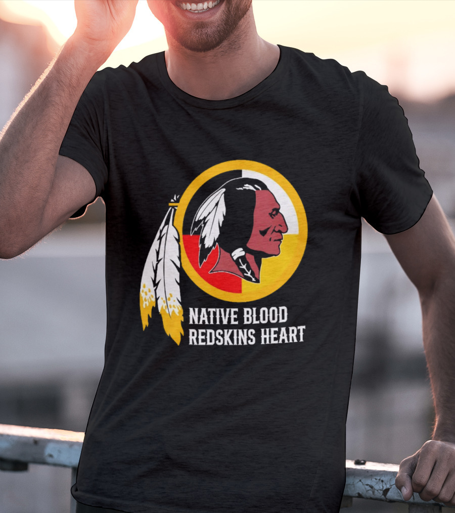 Native Blood Redskins Heart Washington Commanders T-Shirt