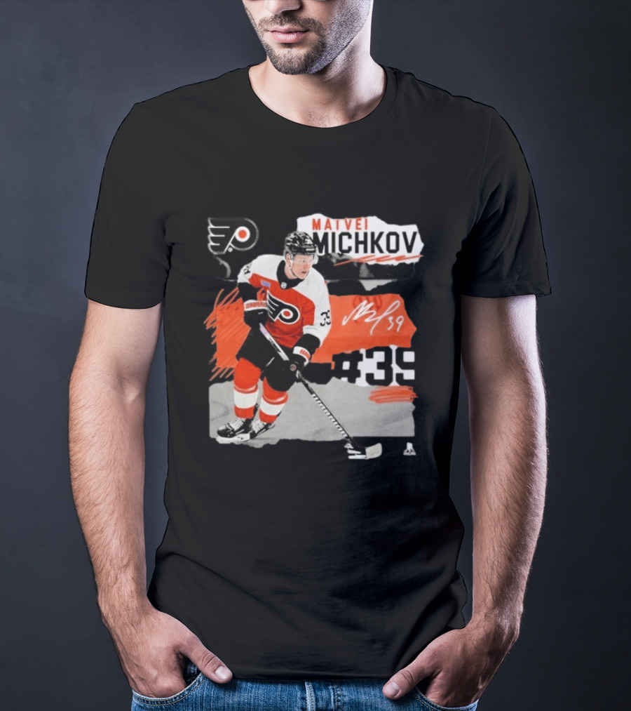 Philadelphia Flyers Matvei Michkov 39 Fresh Ice Hockey Skating T-Shirt