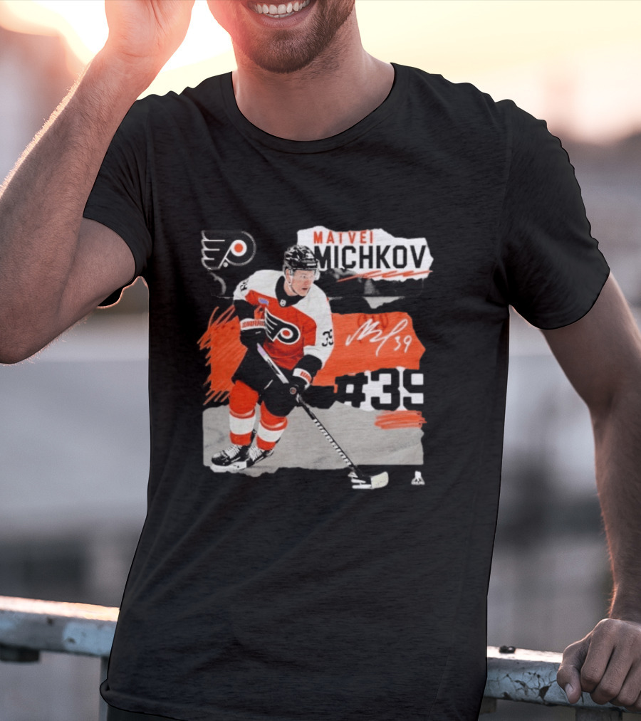 Philadelphia Flyers Matvei Michkov 39 Fresh Ice Hockey Skating T-Shirt