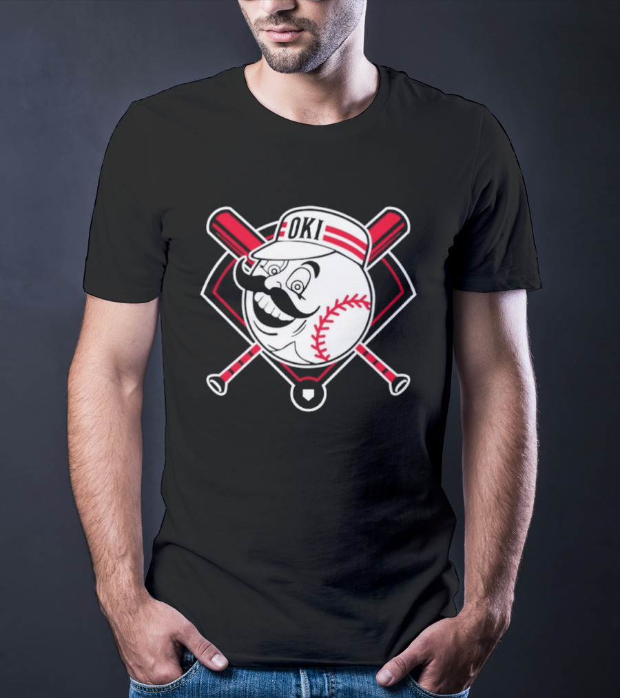 Oki Redlegs Crossed Bats Baseball T-Shirt
