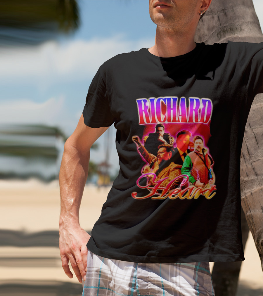 Richard Heart Lightning Bold Nostalgic Collage T-Shirt